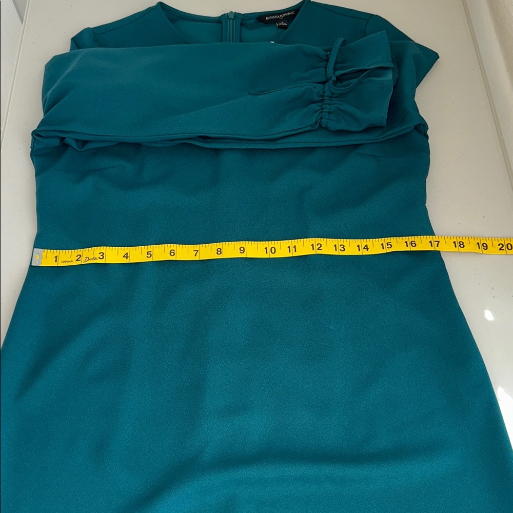 Banana Republic Teal Long Sleeve Dress Size 4P - Picture 9 of 15